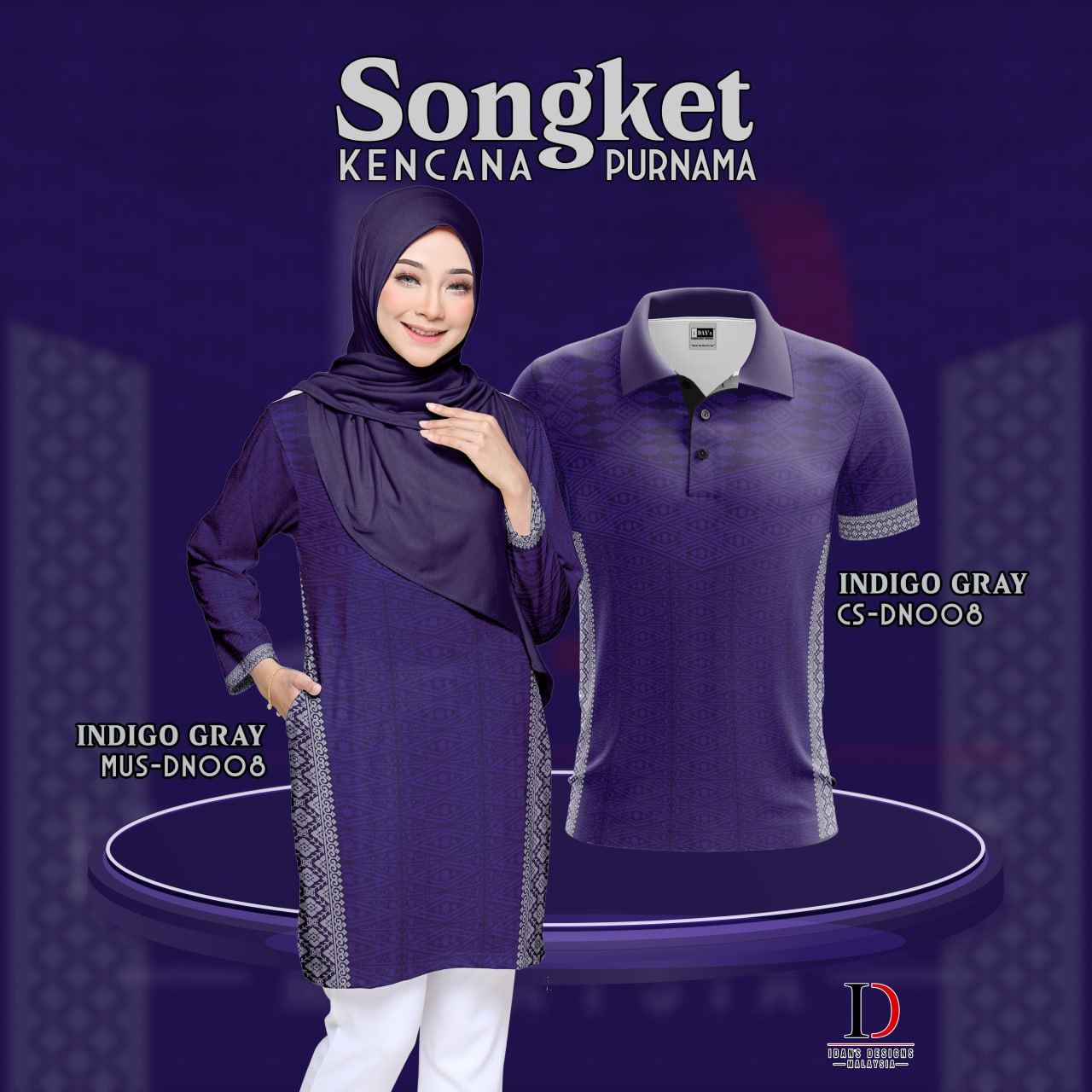 SONGKET KENCANA PURNAMA INDIGO GREY - DN008