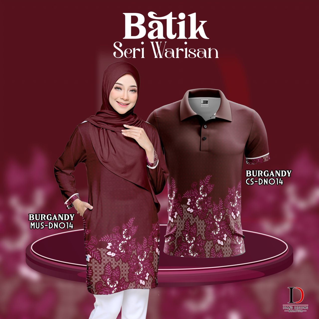 BATIK SERI WARISAN BURGANDY - DN014