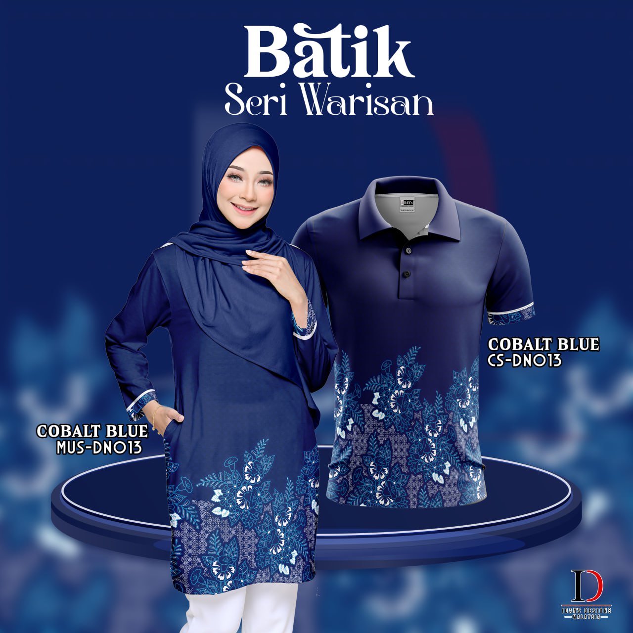 BATIK SERI WARISAN COBALT BLUE - DN013