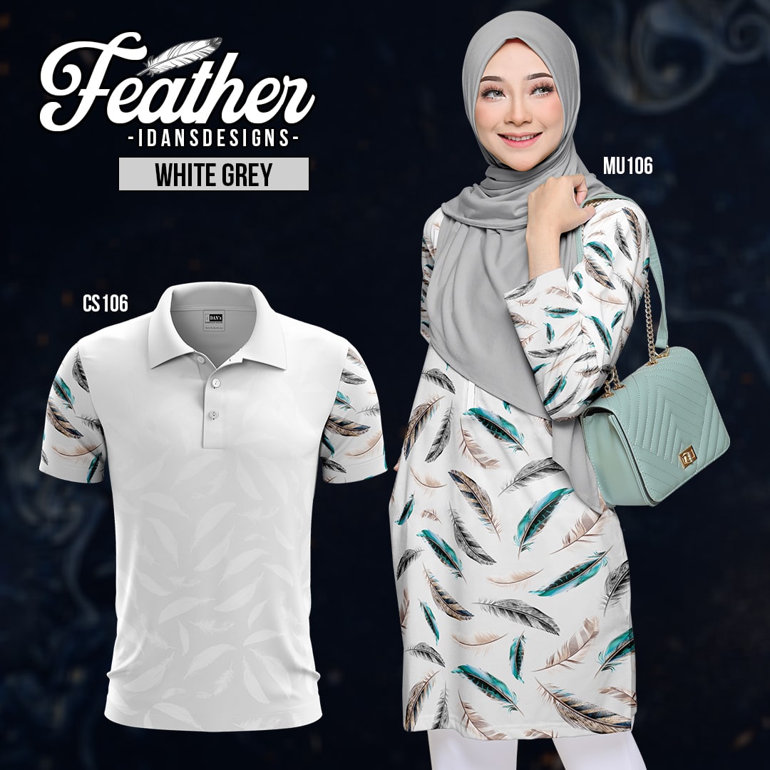FEATHER 106-WHITE GREY