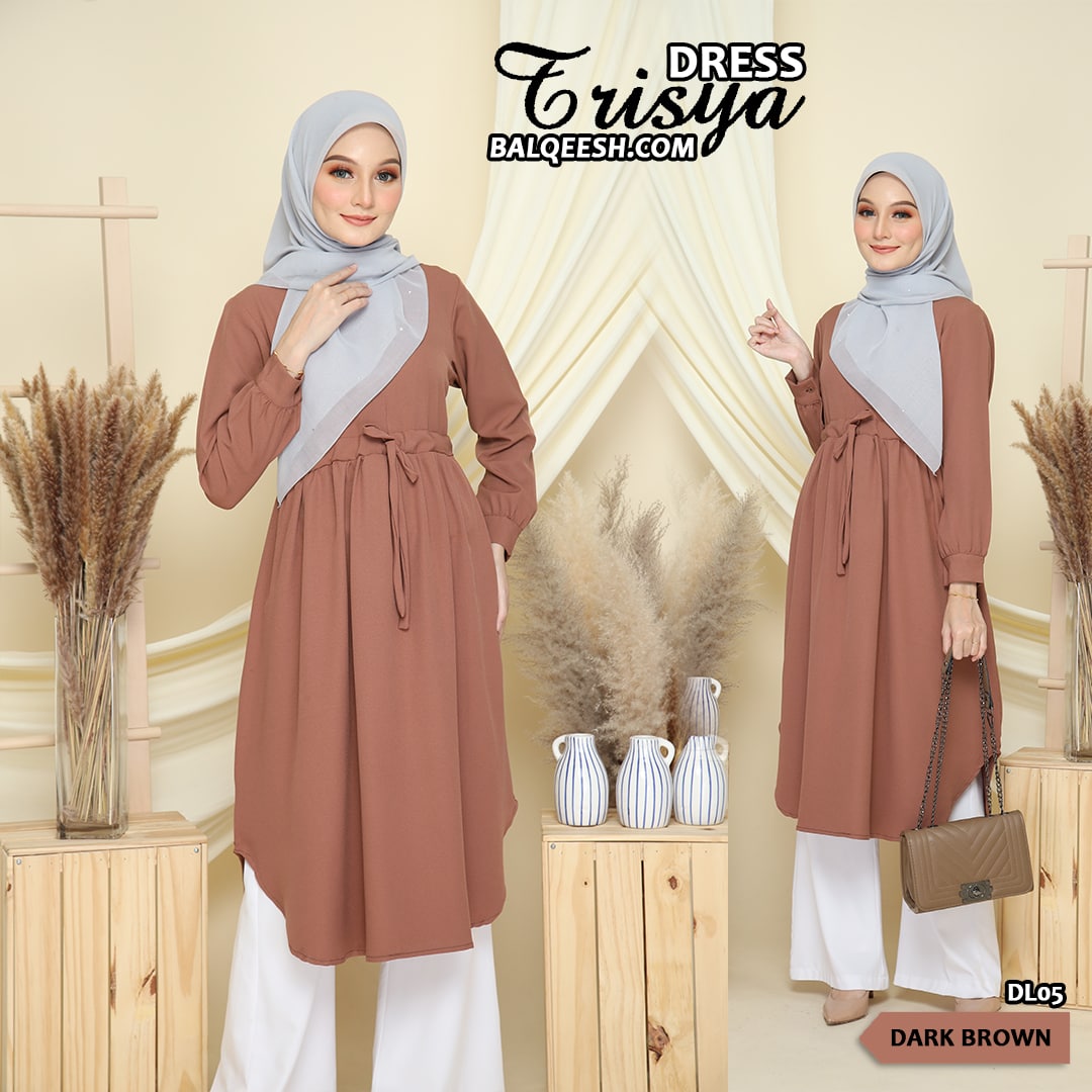 DRESS TRISYA - DARK BROWN DL05