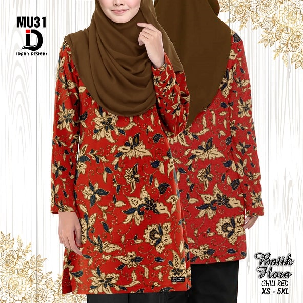 BATIK FLORA CHILI RED (KIIDS) - MU31