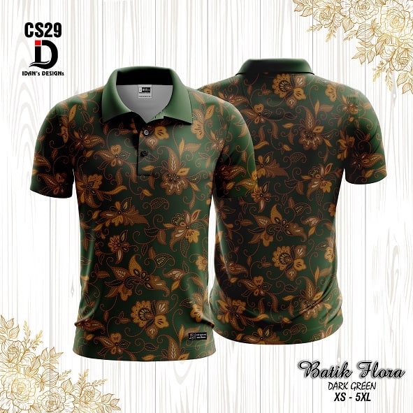 BATIK FLORA DARK GREEN (KIDS) - RS29 / RL29 / CS29