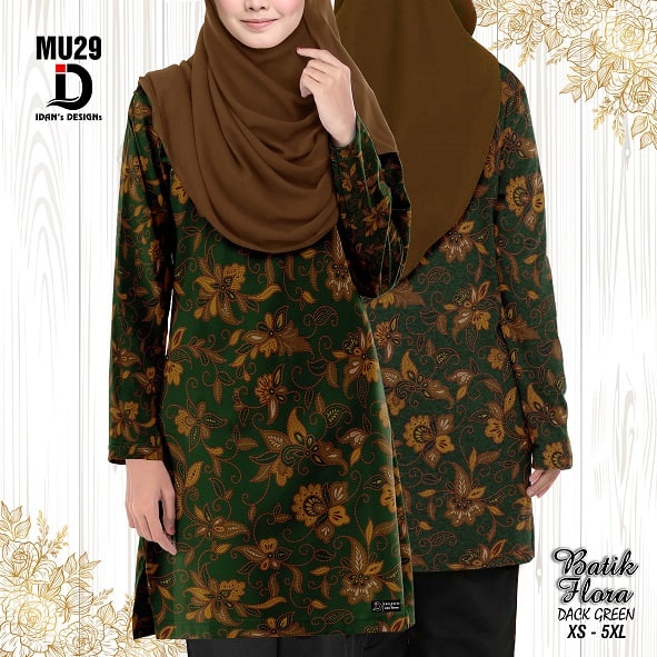 BATIK FLORA DARK GREEN - MU29