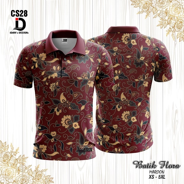 BATIK FLORA MAROON (KIDS) - RS28 / RL28 / CS28