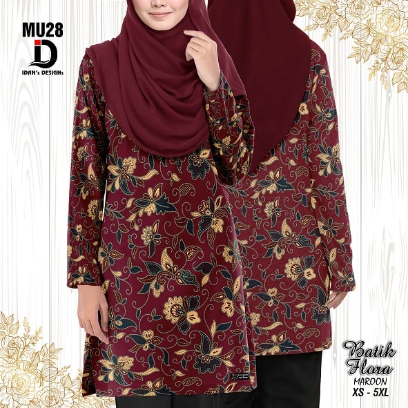 BATIK FLORA MAROON (KIDS) - MU28