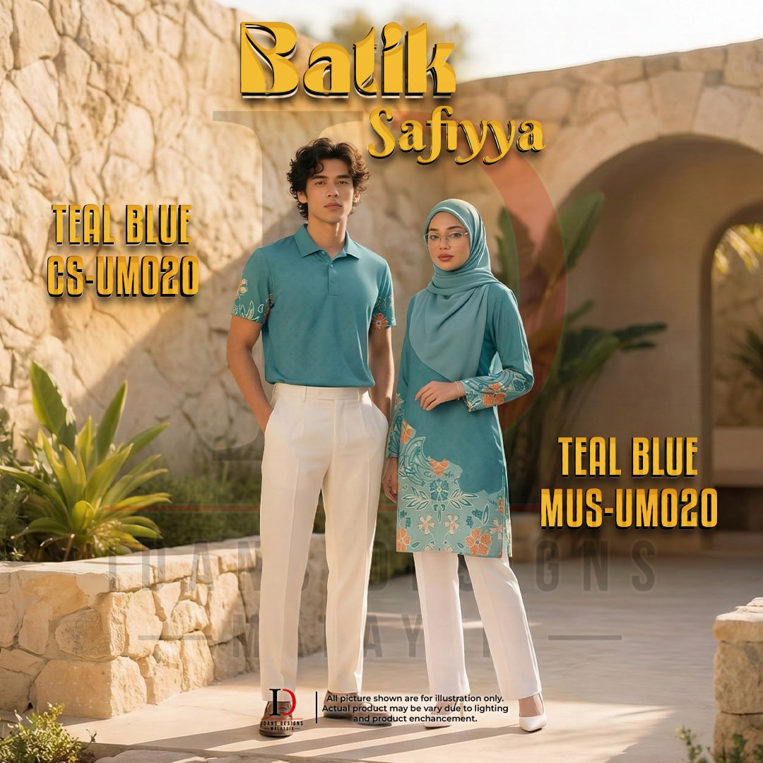 BATIK SAFIYYA TEAL BLUE  - UM020