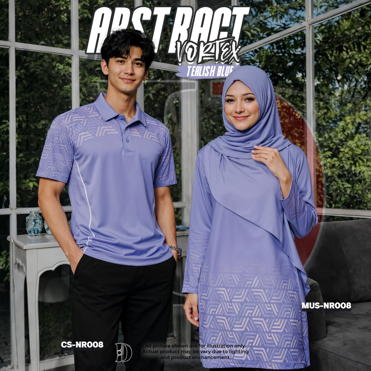 ABSTRACT VORTEX TEALISH BLUE - NR008