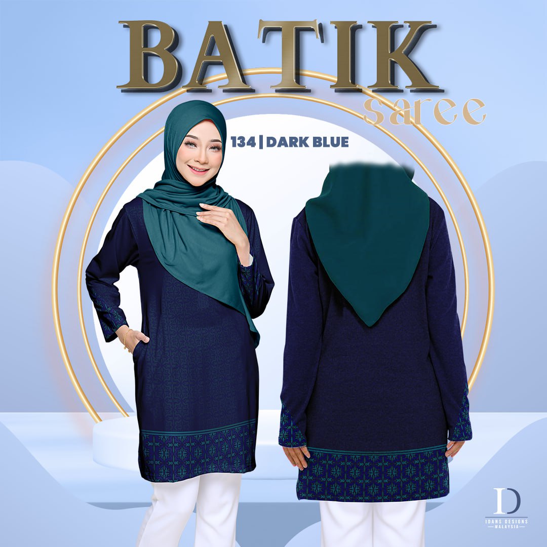 BATIK SAREE DARK BLUE - 134 MUSLIMAH