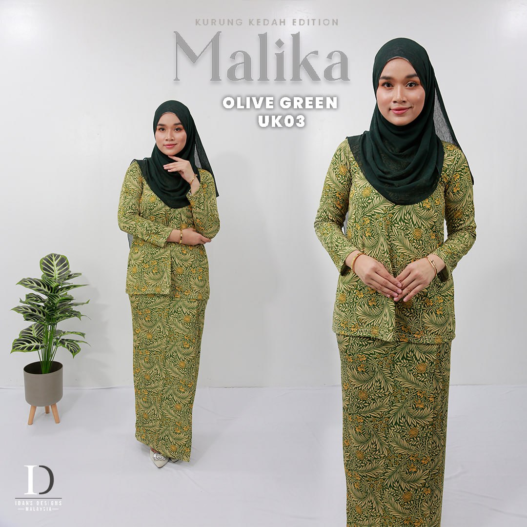 KURUNG KEDAH MALIKA UK03 - OLIVE GREEN