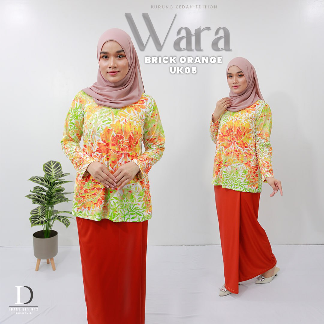 KURUNG KEDAH MALIKA UK05 - BRICK ORANGE