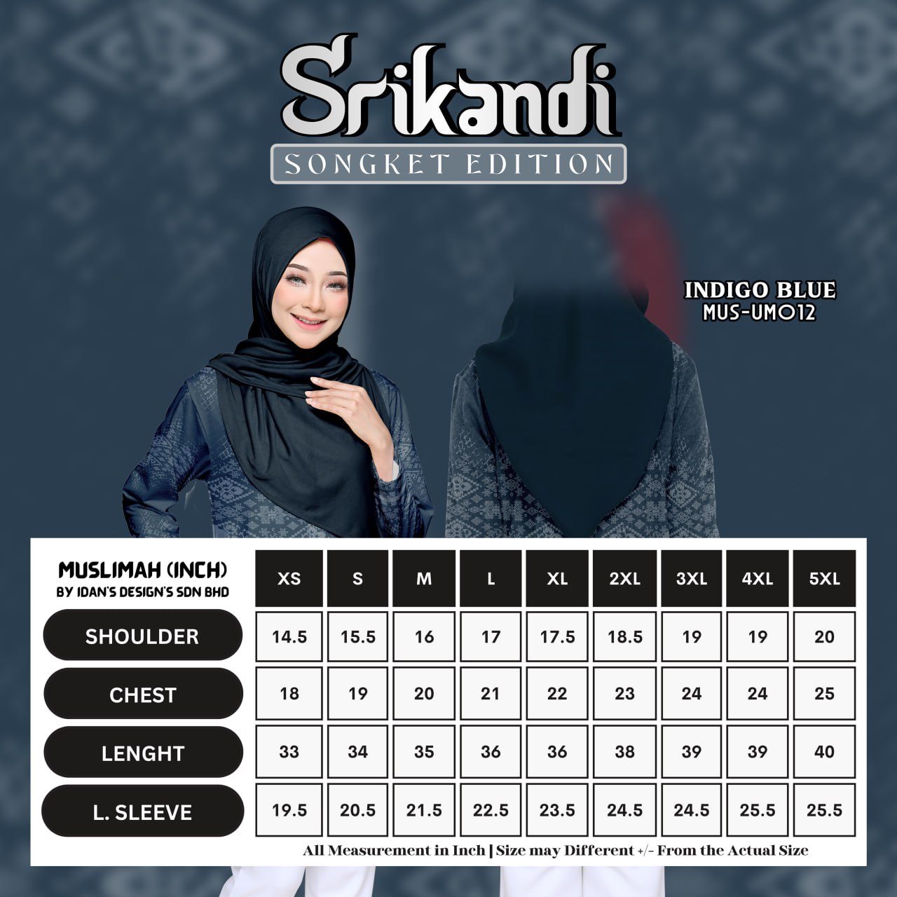SONGKET SRIKANDI INDIGO BLUE - UM012