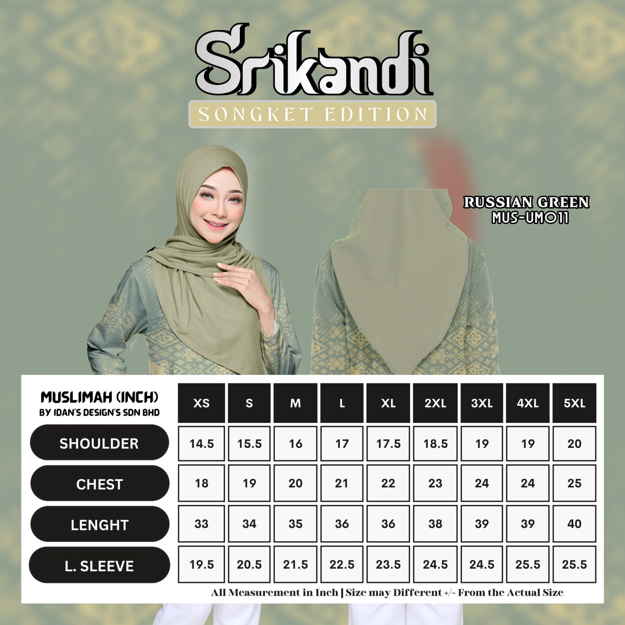 SONGKET SRIKANDI RUSSIAN GREEN - UM011