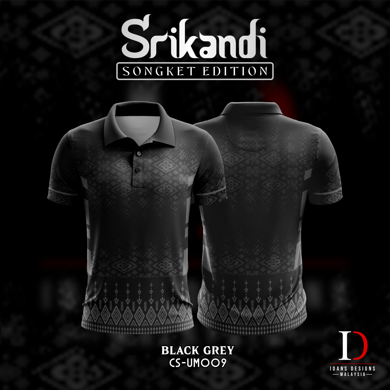 SONGKET SRIKANDI BLACK GREY - UM009